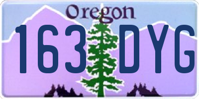 OR license plate 163DYG