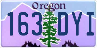 OR license plate 163DYI