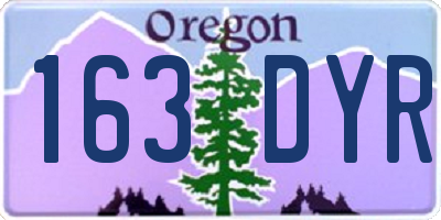 OR license plate 163DYR