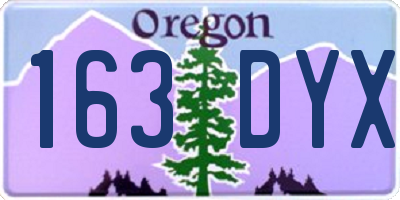 OR license plate 163DYX