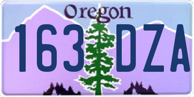 OR license plate 163DZA