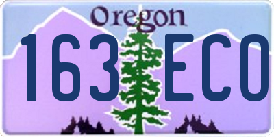 OR license plate 163ECO