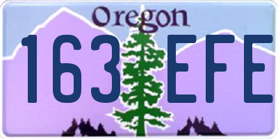 OR license plate 163EFE