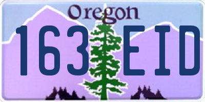 OR license plate 163EID