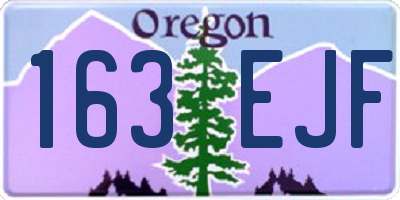 OR license plate 163EJF
