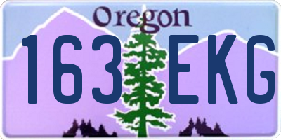OR license plate 163EKG