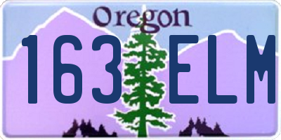 OR license plate 163ELM