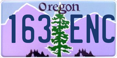 OR license plate 163ENC