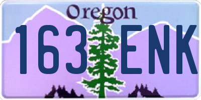 OR license plate 163ENK