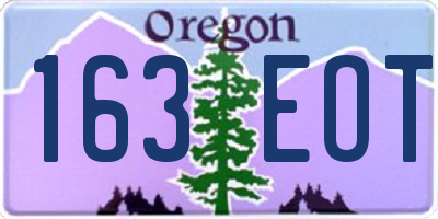 OR license plate 163EOT