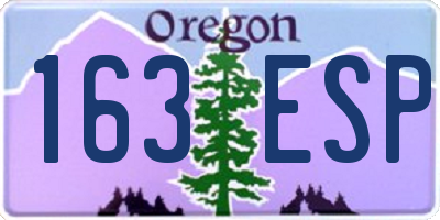 OR license plate 163ESP