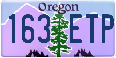 OR license plate 163ETP