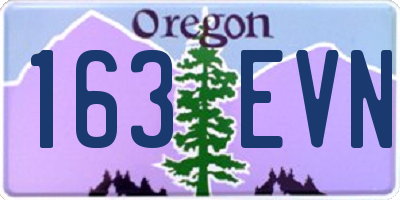 OR license plate 163EVN