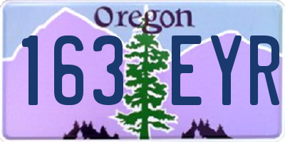OR license plate 163EYR