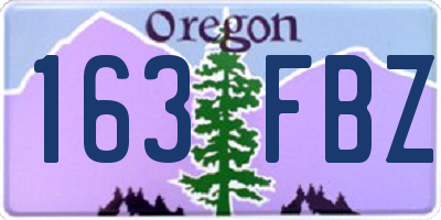 OR license plate 163FBZ