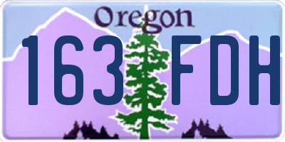 OR license plate 163FDH