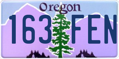 OR license plate 163FEN