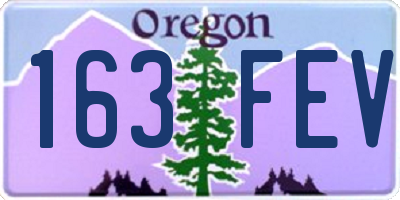 OR license plate 163FEV