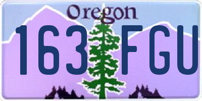OR license plate 163FGU