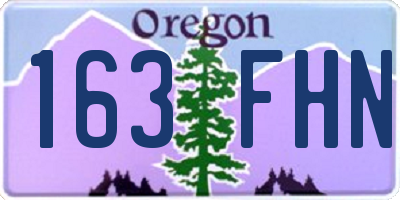 OR license plate 163FHN
