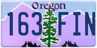 OR license plate 163FIN