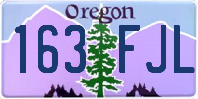 OR license plate 163FJL