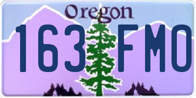 OR license plate 163FMO