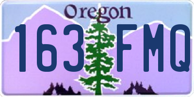 OR license plate 163FMQ