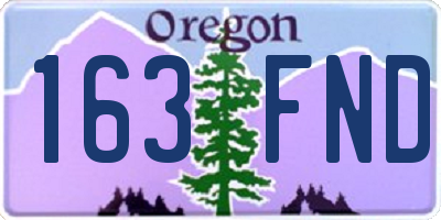 OR license plate 163FND