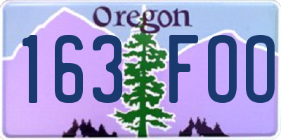 OR license plate 163FOO