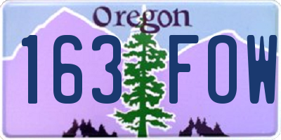 OR license plate 163FOW