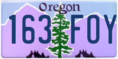 OR license plate 163FOY