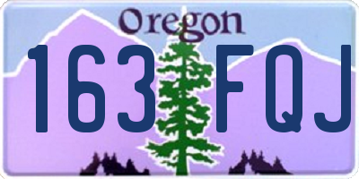 OR license plate 163FQJ