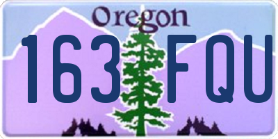 OR license plate 163FQU