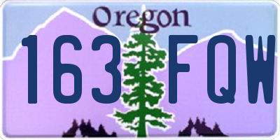 OR license plate 163FQW