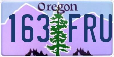OR license plate 163FRU