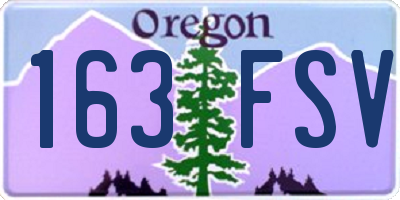 OR license plate 163FSV