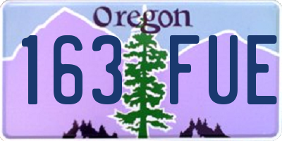 OR license plate 163FUE