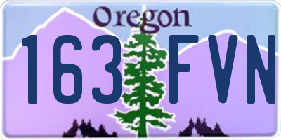 OR license plate 163FVN