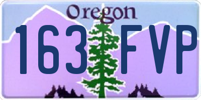 OR license plate 163FVP