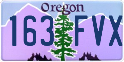 OR license plate 163FVX