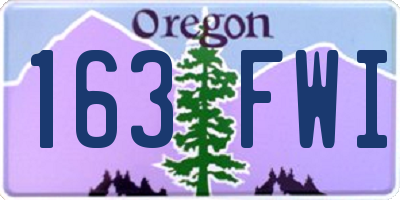 OR license plate 163FWI