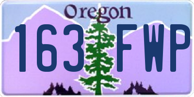 OR license plate 163FWP