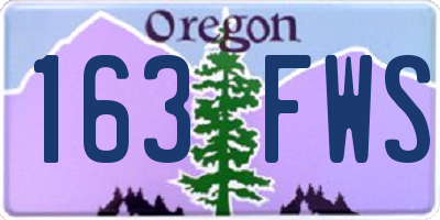 OR license plate 163FWS