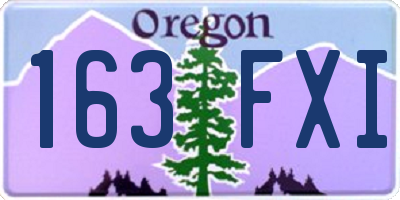 OR license plate 163FXI