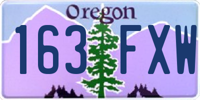 OR license plate 163FXW