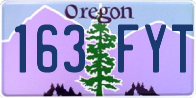 OR license plate 163FYT