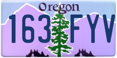 OR license plate 163FYV