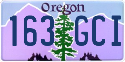 OR license plate 163GCI