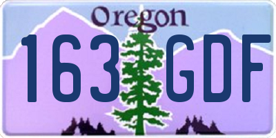 OR license plate 163GDF